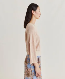 Donne Momonì Maglieria-Cardigan Fresno Perlata Lurex - Cipria