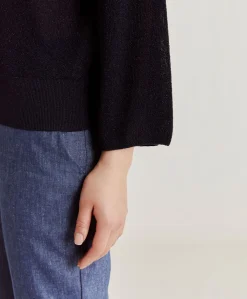 Donne Momonì Maglieria-Cardigan Fresno Perlata Lurex - Blu Notte