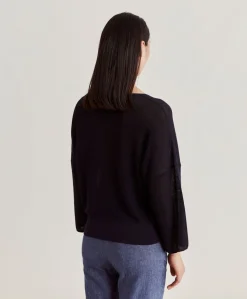 Donne Momonì Maglieria-Cardigan Fresno Perlata Lurex - Blu Notte