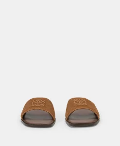 Donne Momonì Scarpe-Ciabatta Flat Tuccia In Pelle - Cuoio