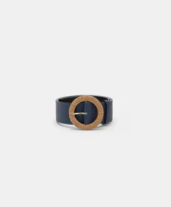 Donne Momonì Cinture-Cintura Adah In Pelle - Blu