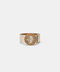 Donne Momonì Cinture-Cintura Adah In Pelle - Oro Chiaro