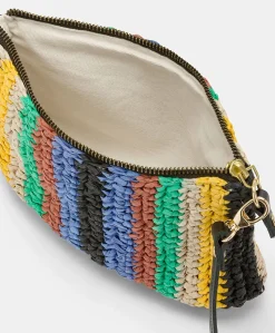 Donne Momonì Borse E Pochette-Clutch Yamir In Raffia A Righe - Multicolor