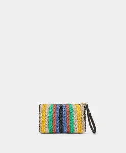 Donne Momonì Borse E Pochette-Clutch Yamir In Raffia A Righe - Multicolor