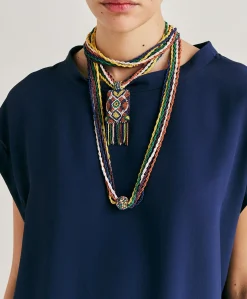 Donne Momonì Bijoux-Collana Vidrier Con Perline - Verde/Multicolor