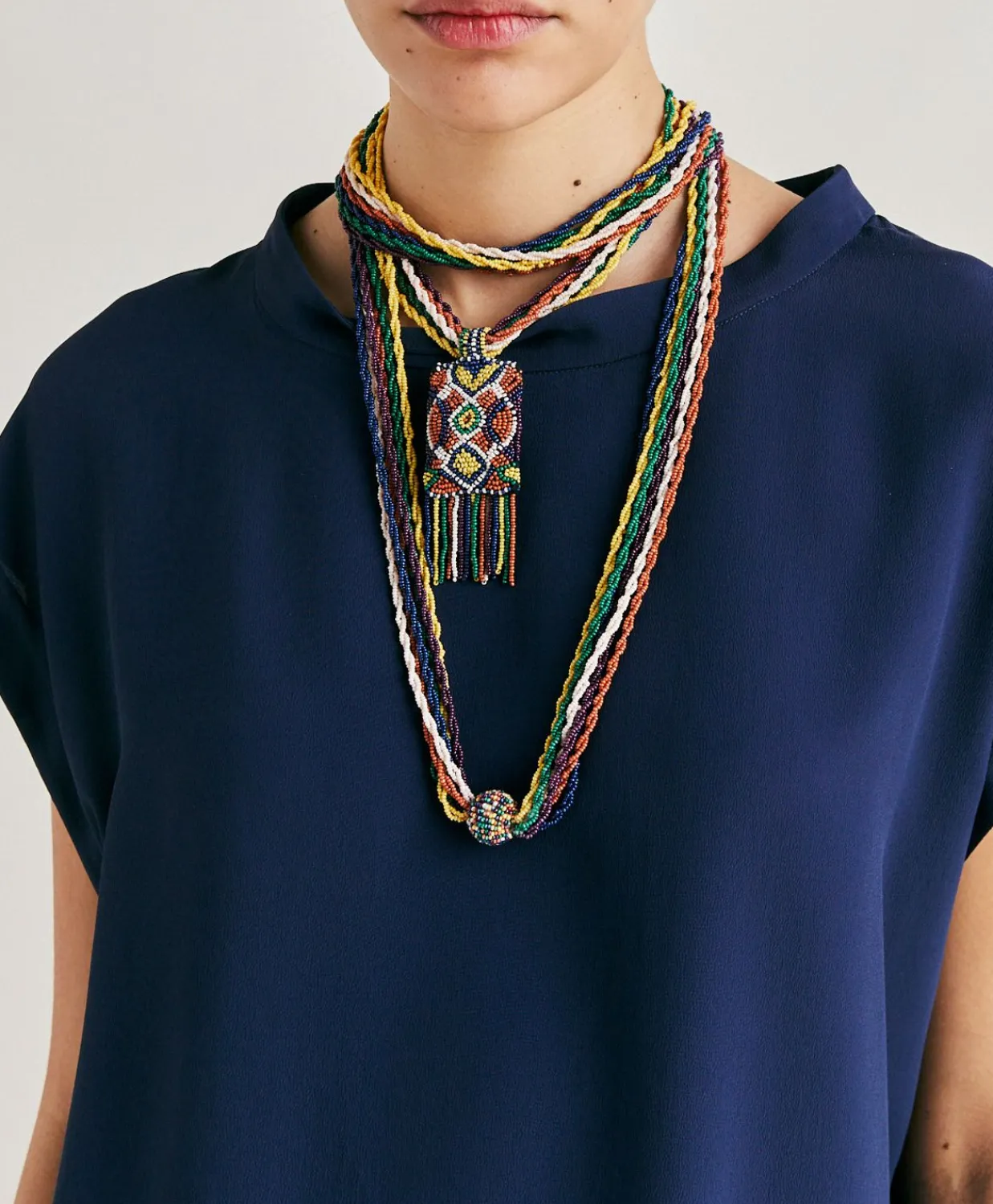 Donne Momonì Bijoux-Collana Vidrier Con Perline - Verde/Multicolor