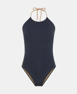 Donne Momonì Costumi Da Bagno-Costume Intero Innamorata Con Spalline Intrecciate - Blu Notte
