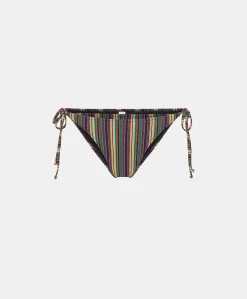 Donne Momonì Costumi Da Bagno-Costume Malene Slip In Jersey Lurex A Righe - Multicolor Verde