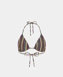 Donne Momonì Costumi Da Bagno-Costume Marine A Triangolo In Jersey Lurex A Righe - Multicolor Verde