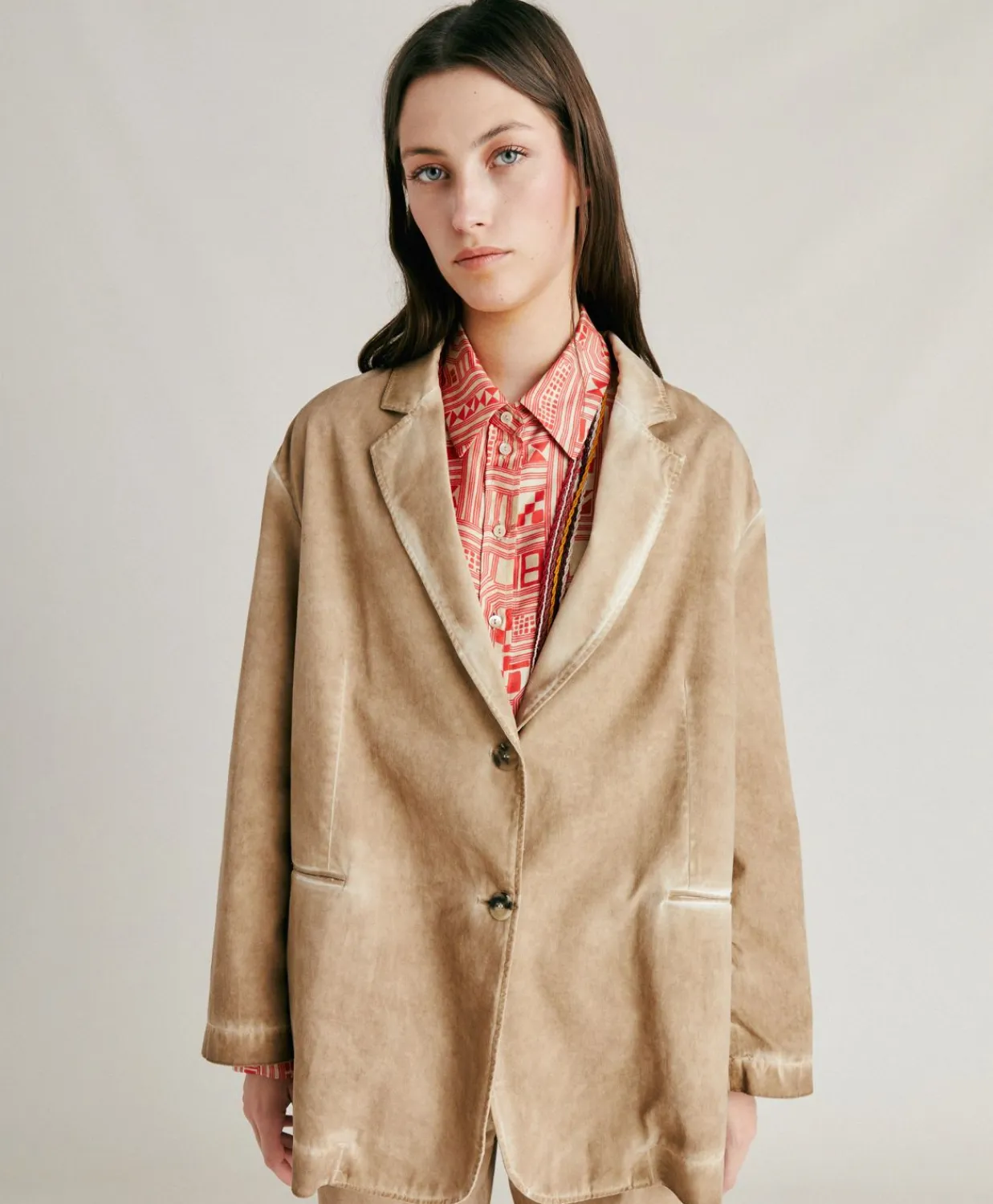 Donne Momonì Completi E Talleur-Giacca Edith In Gabardina - Sabbia