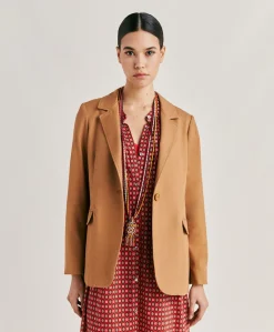 Donne Momonì Giacche-Giacca Futura In Gabardina - Caramello