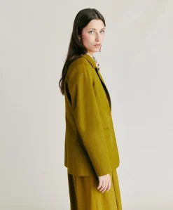 Donne Momonì Completi E Talleur-Giacca Futura In Gabardina - Oliva