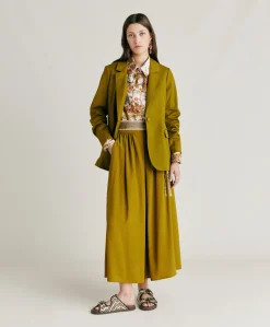 Donne Momonì Completi E Talleur-Giacca Futura In Gabardina - Oliva