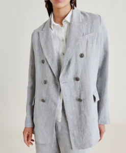 Donne Momonì Completi E Talleur-Giacca Lilia In Lino Lurex - Grigio