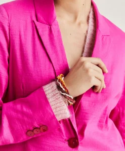 Donne Momonì Giacche-Giacca Lunel In Lino Cotone - Fucsia