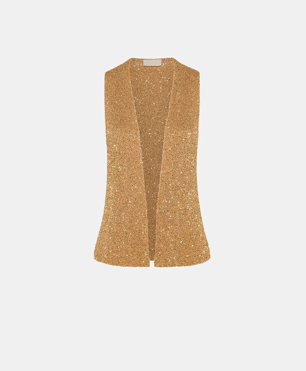 Donne Momonì Maglieria-Gilet Adrien Con Paillettes - Bronzo