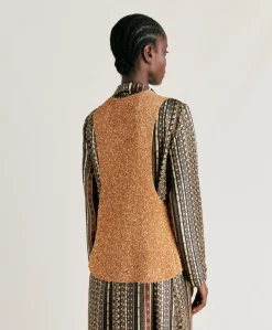 Donne Momonì Maglieria-Gilet Adrien Con Paillettes - Bronzo