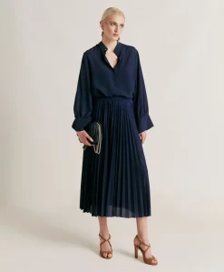 Donne Momonì Gonne-Gonna Emi In Jersey Lurex - Bluette