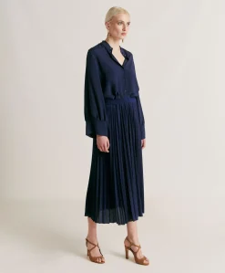 Donne Momonì Gonne-Gonna Emi In Jersey Lurex - Bluette