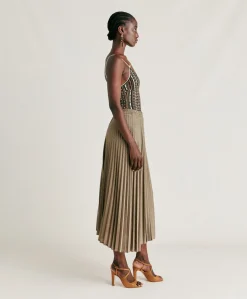 Donne Momonì Gonne-Gonna Emi In Jersey Lurex - Fango