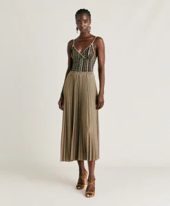 Donne Momonì Gonne-Gonna Emi In Jersey Lurex - Fango