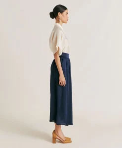 Donne Momonì Gonne-Gonna Nicolas In Acetato Seta - Blu Notte