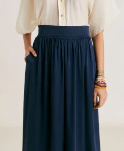 Donne Momonì Gonne-Gonna Nicolas In Acetato Seta - Blu Notte