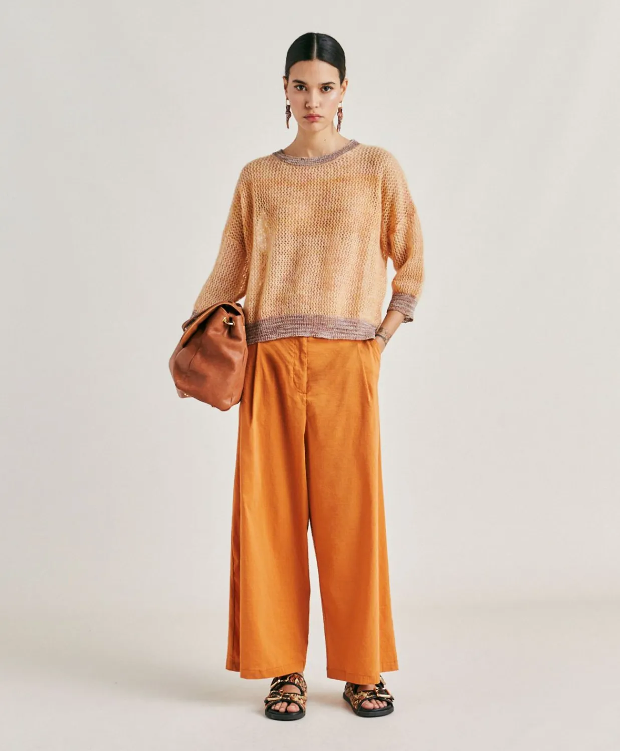 Donne Momonì Maglieria-Maglia Bella In Soft Mohair - Arancio
