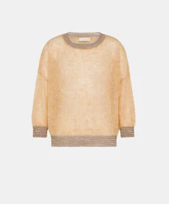 Donne Momonì Maglieria-Maglia Bella In Soft Mohair - Arancio