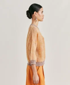Donne Momonì Maglieria-Maglia Bella In Soft Mohair - Arancio