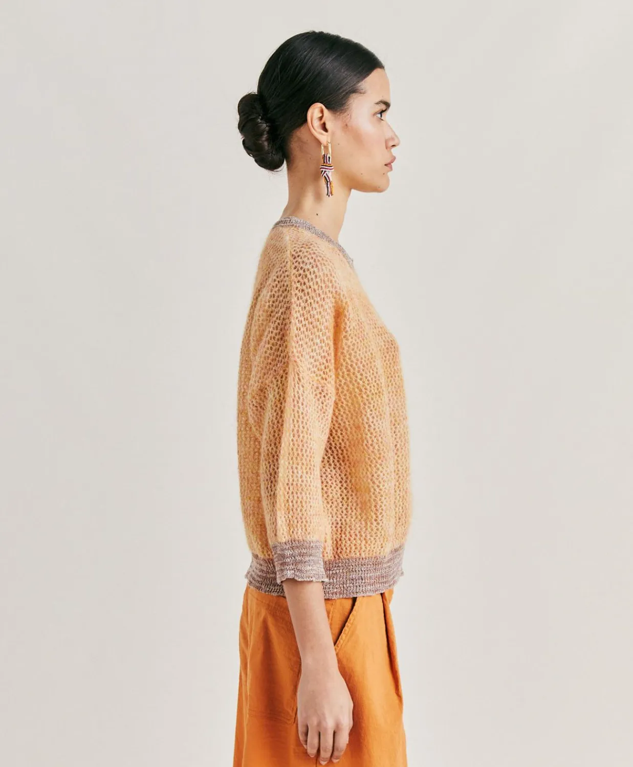 Donne Momonì Maglieria-Maglia Bella In Soft Mohair - Arancio