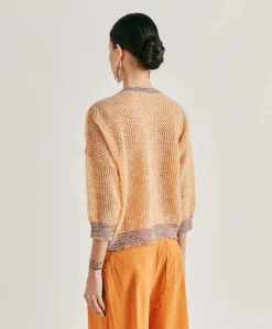 Donne Momonì Maglieria-Maglia Bella In Soft Mohair - Arancio
