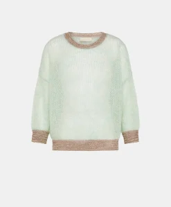 Donne Momonì Maglieria-Maglia Bella In Soft Mohair - Turchese