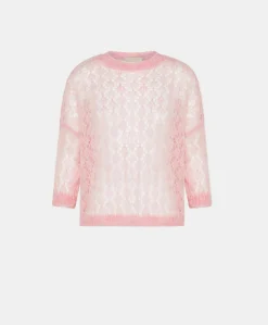 Donne Momonì Maglieria-Maglia Campanula In Soft Mohair - Rosa Baby