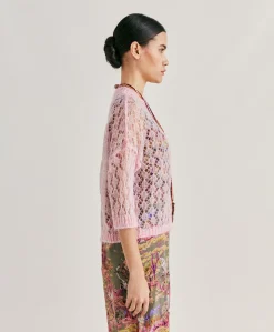 Donne Momonì Maglieria-Maglia Campanula In Soft Mohair - Rosa Baby