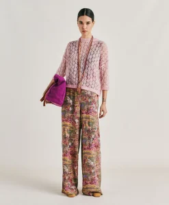 Donne Momonì Maglieria-Maglia Campanula In Soft Mohair - Rosa Baby