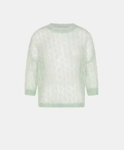 Donne Momonì Maglieria-Maglia Campanula In Soft Mohair - Turchese