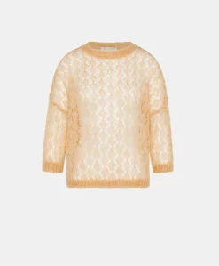 Donne Momonì Maglieria-Maglia Campanula In Soft Mohair - Arancio