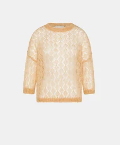 Donne Momonì Maglieria-Maglia Campanula In Soft Mohair - Arancio