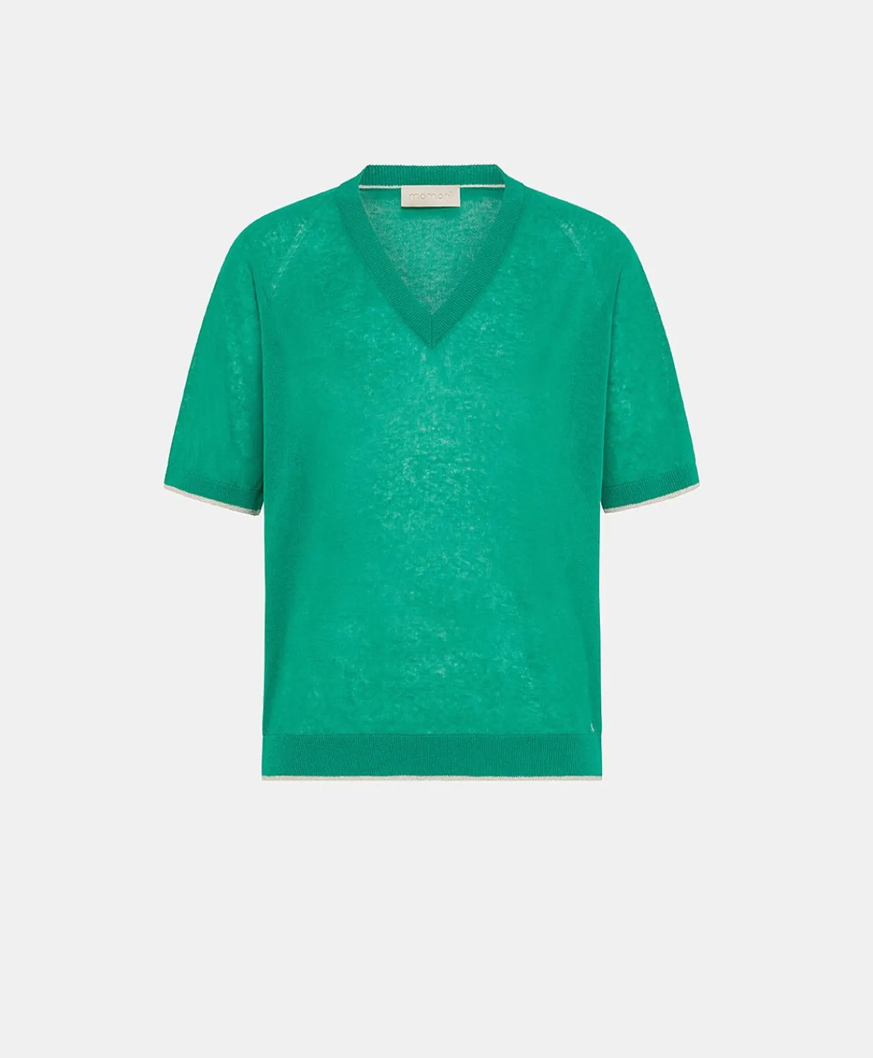 Donne Momonì Maglieria-Maglia Edie In Lino - Smeraldo
