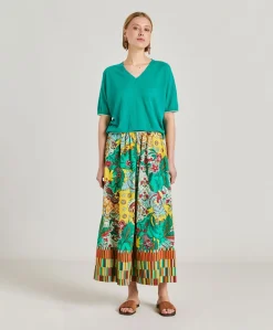 Donne Momonì Maglieria-Maglia Edie In Lino - Smeraldo