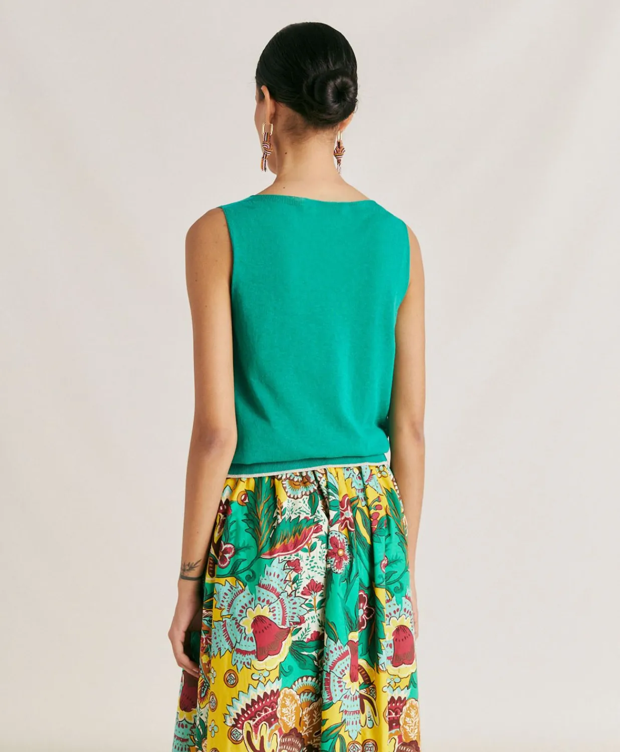 Donne Momonì Maglieria-Maglia Graziosa In Lino - Smeraldo