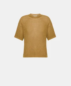 Donne Momonì Maglieria-Maglia Jacinto Perlata Lurex - Caramello