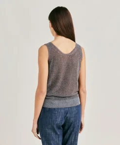 Donne Momonì Maglieria-Maglia Liccia Perlata Lurex - Corteccia