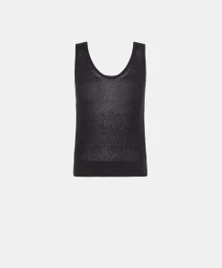 Donne Momonì Maglieria-Maglia Liccia Perlata Lurex - Blu Notte
