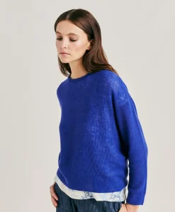 Donne Momonì Maglieria-Maglia Marmotta Perlata - Bluette