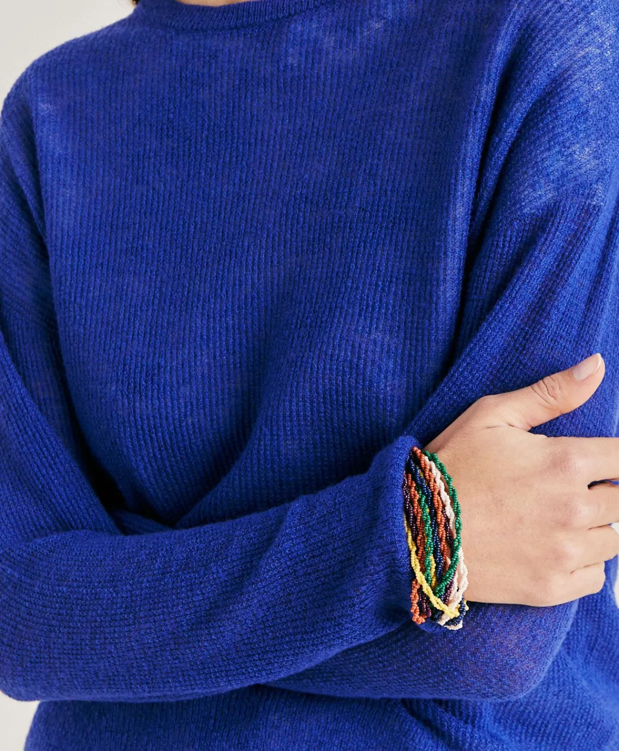 Donne Momonì Maglieria-Maglia Marmotta Perlata - Bluette