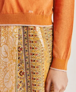 Donne Momonì Maglieria-Maglia Rio In Lino - Arancio