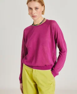 Donne Momonì Maglieria-Maglia Rio In Lino - Ciclamino
