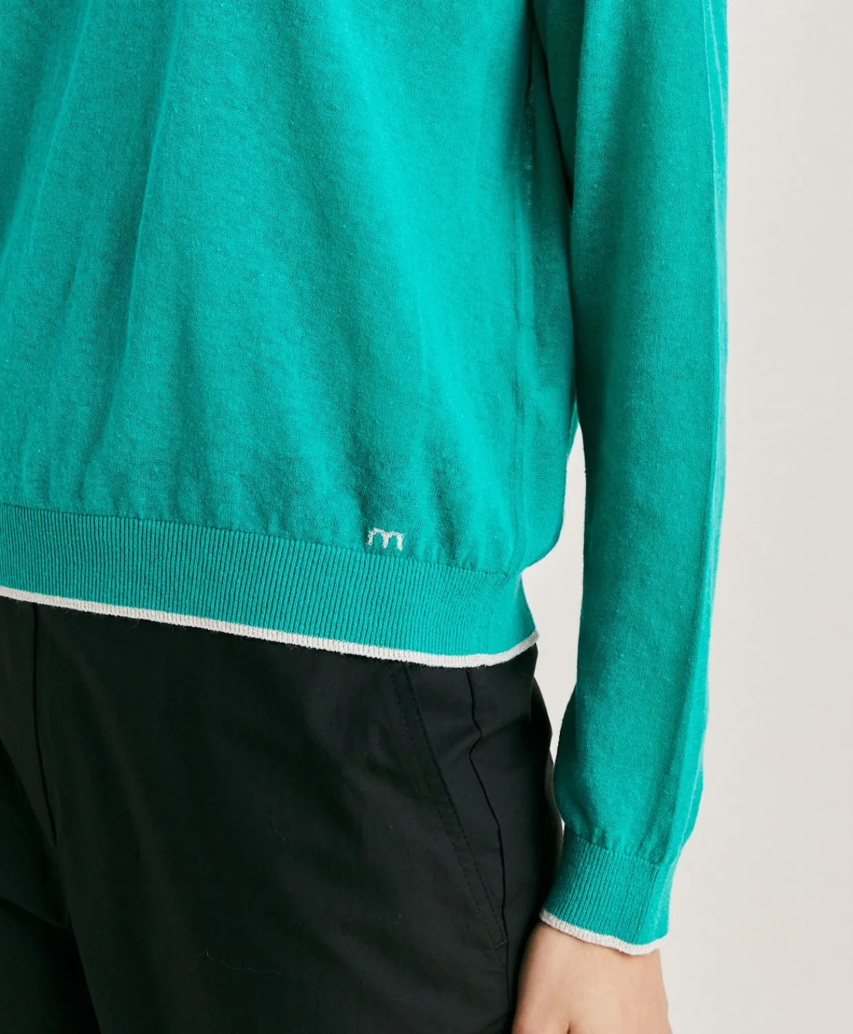 Donne Momonì Maglieria-Maglia Rio In Lino - Smeraldo